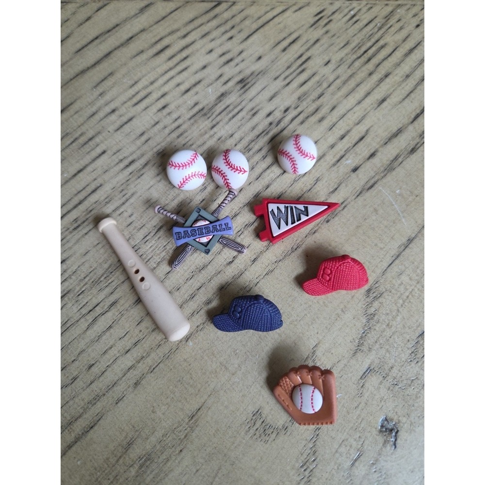 Novelty Buttons Baseball Themed Vintage Buttons Baseball Glove Bat Hat Baseballs
